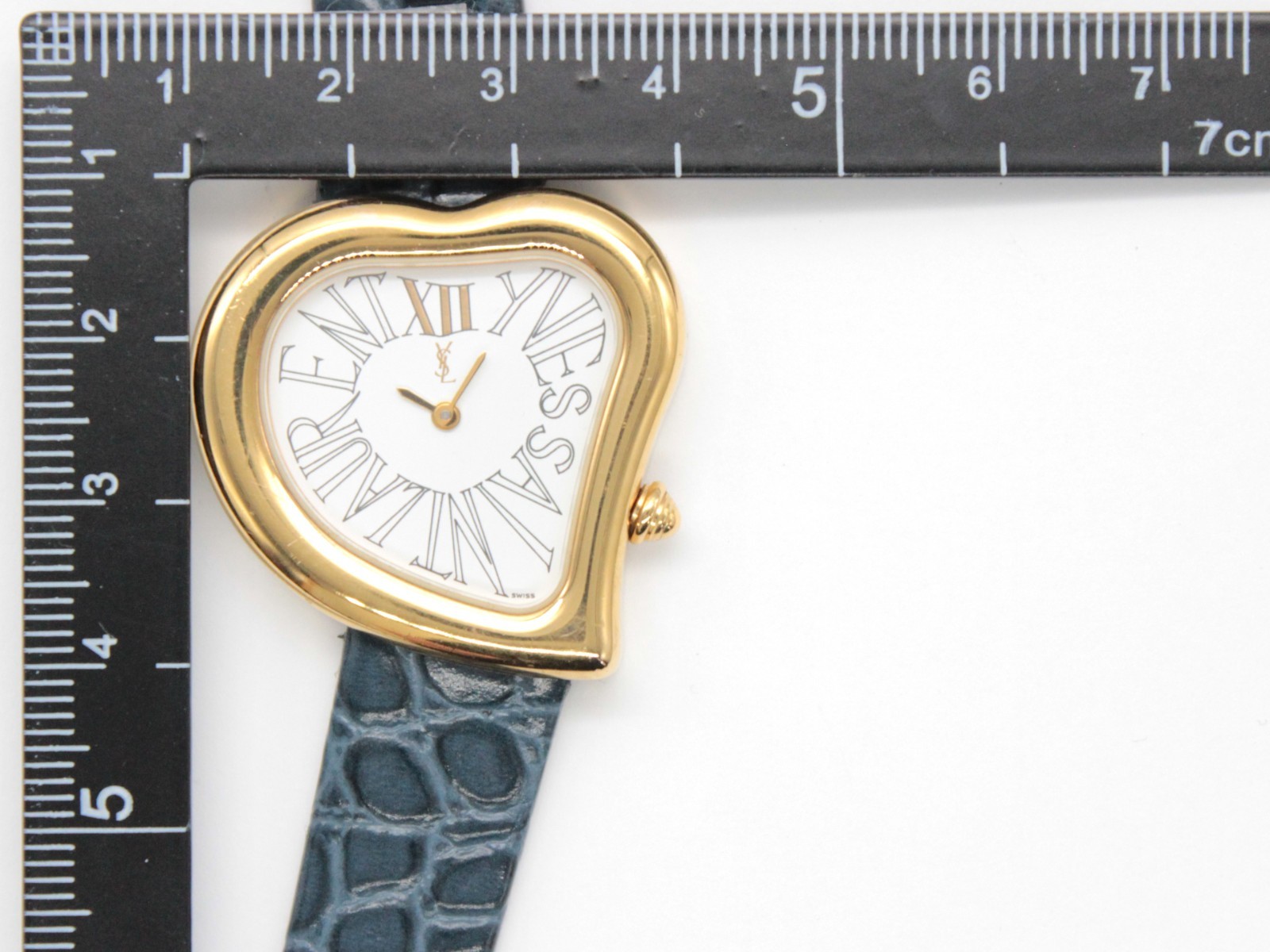 New Belt [Exc+5 w/BOX] Yves Saint Laurent 05F Heart Qz Women's From JAPAN Y881