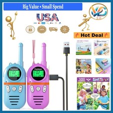 Kids Rechargeable Walkie Talkies 2 Pack Long Range Family Outdoor Toys