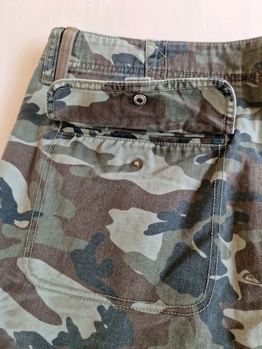 Pantalón Corto Carga Quicksilver Para Hombre W38 Verde Camuflaje Bolsillos Caminar Senderismo Camuflaje - Imagen 13 de 13