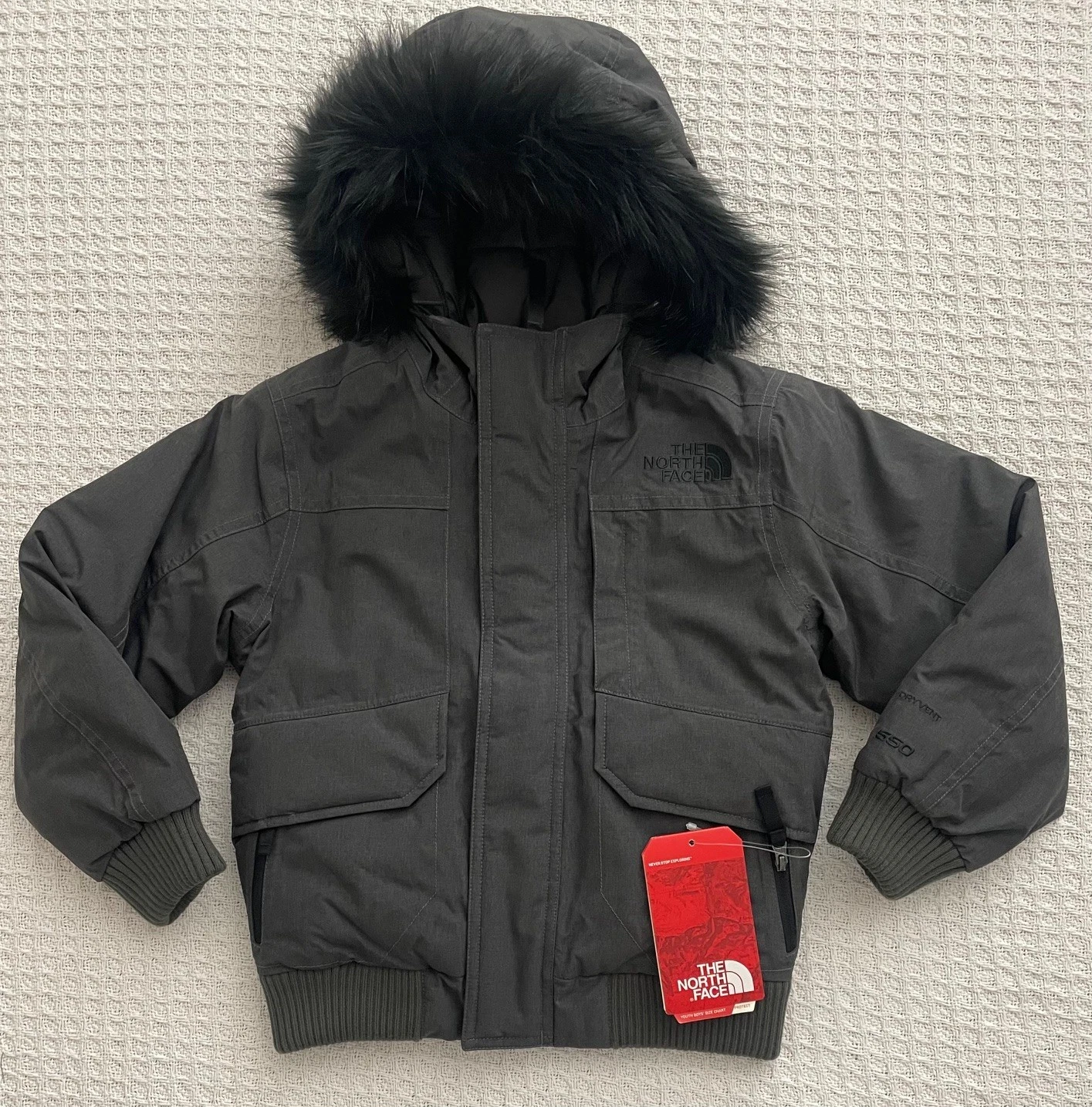 The North Face Boy Black Gotham Waterproof 550 Down Jacket - Grey - XXS (5)