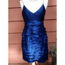 Eliza J blue and black print dress knee length size 12