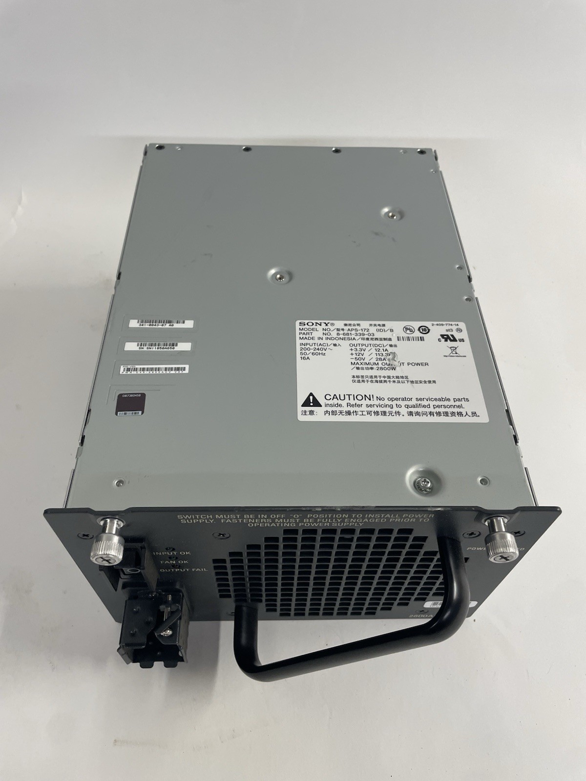 Cisco Sony APS-172 2800W Power Supply Module For Cisco Catalyst 4500