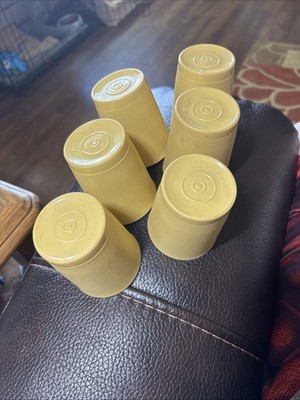 TUPPERWARE Set Of 6 Harvest Gold 6oz #1251-2 Juice Cups Tumblers Glasses READ