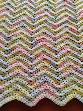 Handmade Crochet Baby Afghan - unisex - Chevron