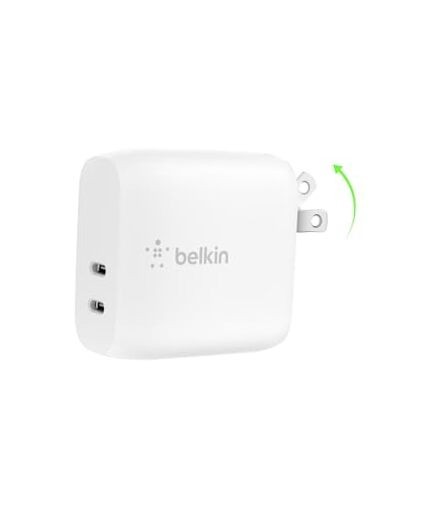 40W Dual USB-C Fast Wall Charger for iPhone 16 15 1-Pack