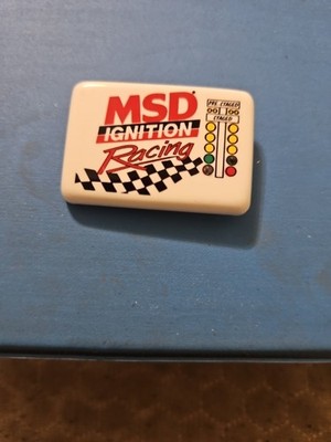 SCARCE Vintage MSD IGNITION - FLASHING! Lapel/Stick Pin, NOS, Working! FUN!