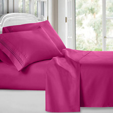 Clara Clark Bed Sheets Premier 1800 Series 4 Piece Bed Sheet Set Deep Pocket