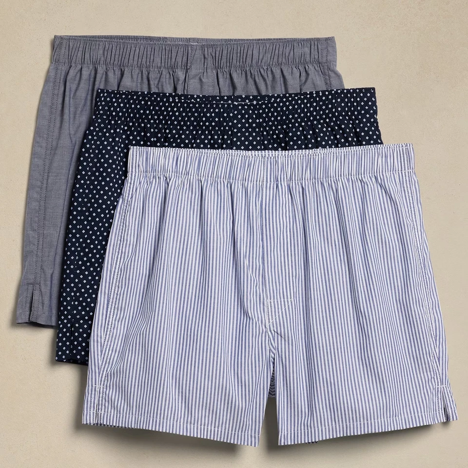 Calzoncillos boxer Banana Republic para hombre MEDIANOS Preppy azul marino Foto 2 de 3