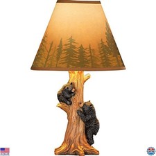 Rustic Bear Family Lamp by Collections Etc - 14.75" Height, Northwoods Design