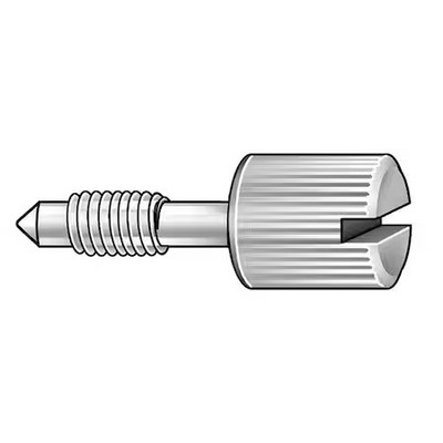 Captive Panel Screw, #10-24 Thrd Sz, 1 In Lg, 1/4 In Thrd Lg, Knurled, Plain