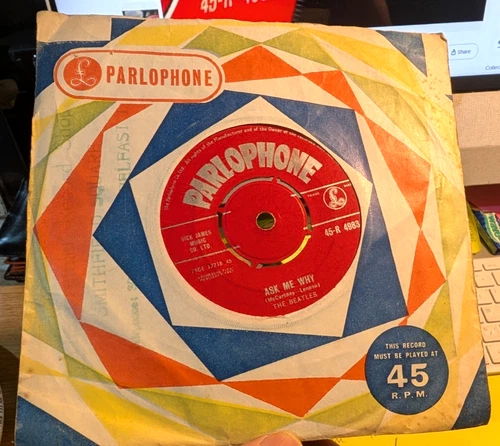 THE BEATLES ' PLEASE PLEASE ME ' 7 INCH 45  UK 1st  RED PARLOPHONE VG+ single G