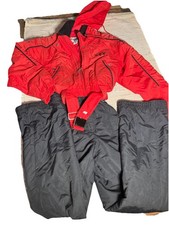 Vintage Fera Ski Suit Snowsuit Red Black Women Size 6 Elegant