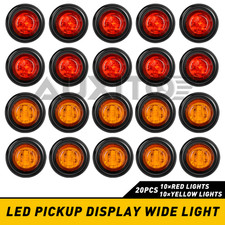 20x Pickup Round Side Marker Lights Led Light Bullet Truck Trailer Amber Red T