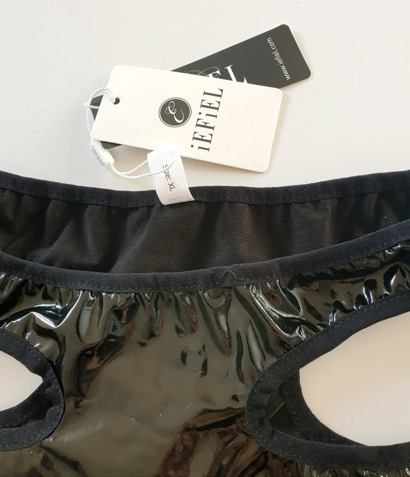 Lack Slip iEFiEL schwarz Cut Out Größe XL eher S M L neu Etikett - Bild 3 von 4