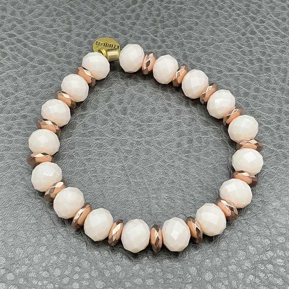 Conjunto de pila de pulsera Erimish para mujer cadena de cristal con cuentas elásticas tono dorado lote de 5 Foto 2 de 4