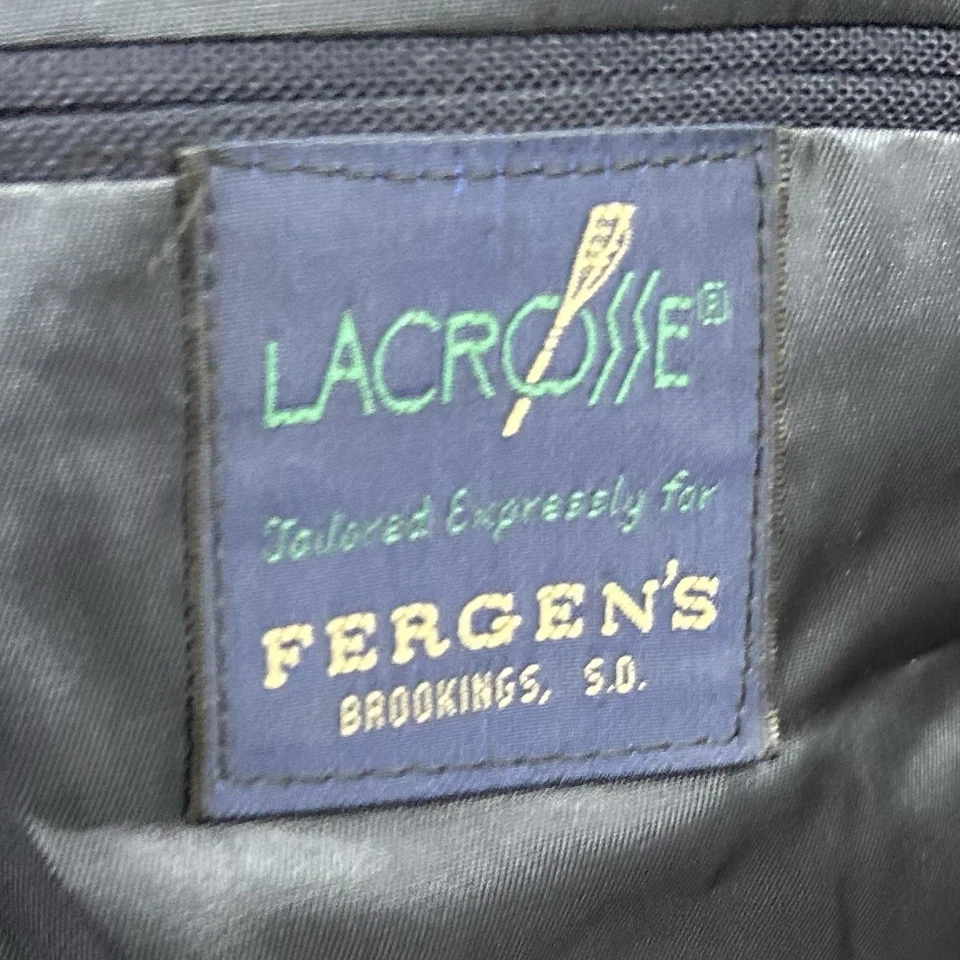 Blazer LaCrosse 46XL Vintage 100% Lana Azul Marino Dorado Dos Botones Forrado Ventilado Foto 3 de 4