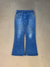 Vintage 70 s Levi s 646 Orange Tab Bellbottom Flare Faded Denim Jeans Size 31x27