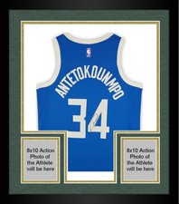 Framed Giannis Antetokounmpo Bucks Signed 2024-24 City Edition Swingman Jersey