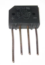 2 Amp 600 Volt Low Profile Bridge Rectifier - 600V 2A Inline Compact Rectifier