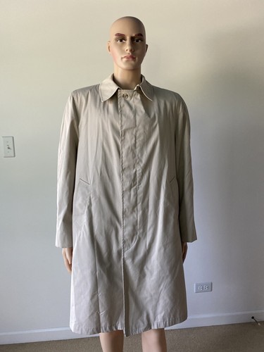 Gabardina beige vintage JC Penney The Men’s Shop revestimiento de piel sintética extraíble 42 - Imagen 8 de 12