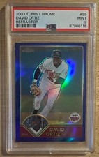 2003 Topps Chrome Blue Refractors #99 David Ortiz #'d 44/699 PSA 9 Twins
