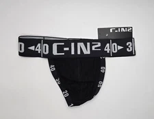 C-IN2 Men's H+A+R+D Thong Underwear Size M L Black - NWT!