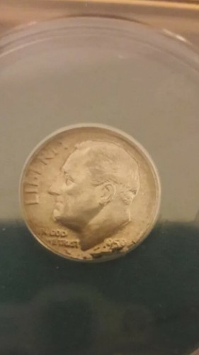 1 USA US Mint Coin Ragged Clip Error Roosevelt Silver Dime Graded by ANACS AU58! - Picture 8 of 11