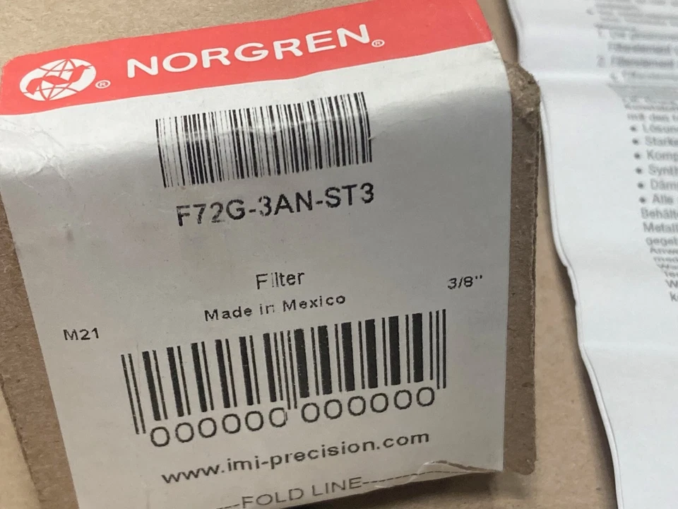 NORGREN F72G-3AN-ST3, General Purpose Filter, 3/8" PTF Ports, Semi-Auto Drain - Image 2 of 4