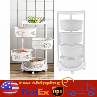 Multi-Layer Vegetable Rotating Basket Rack Fruit Snack Storage Kitchen Organizer
