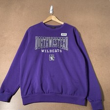 Vintage Northwestern University Sweater Adult Size Medium Purple Long Sleeve Men