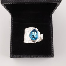 Blue Topaz Gemstone 925 Sterling Silver Ring Handmade Jewelry Ring Gift For