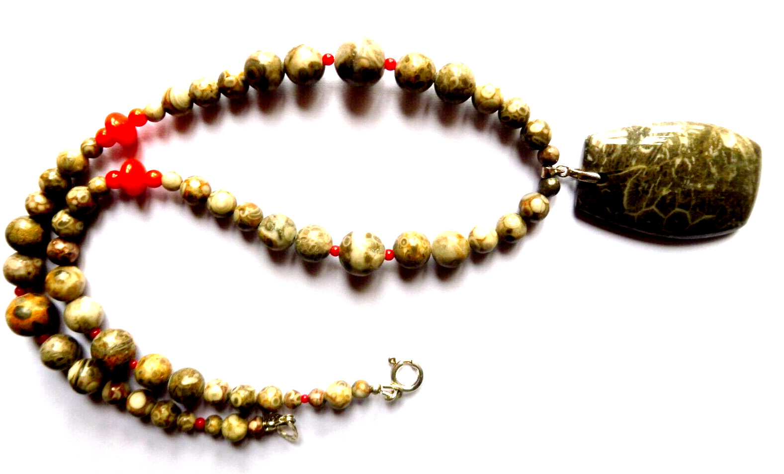 Collier corail rouge véritable 230 carats et argent massif pour femme