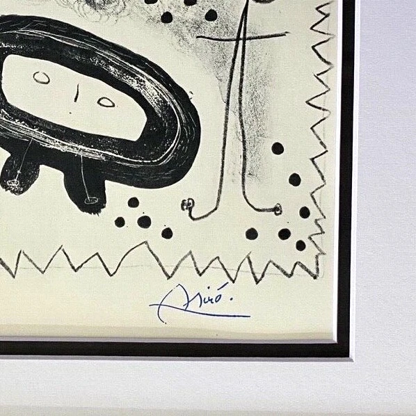 JOAN MIRO 1971 BEAUTIFUL SIGNED PRINT MATTED 11 X 14 + BUY IT NOW!! LIST $695! - image 2 of 3