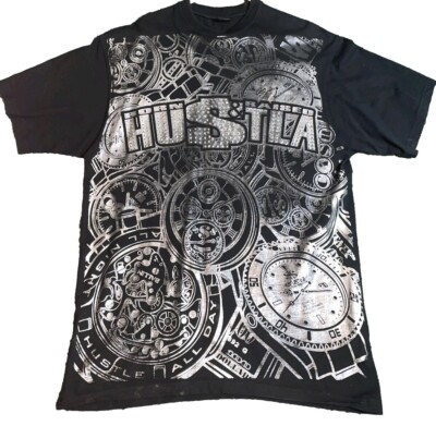 Ekur Jeans Born & Raised Hustla T-Shirt Men's Size 2XL Rapper Watches ...