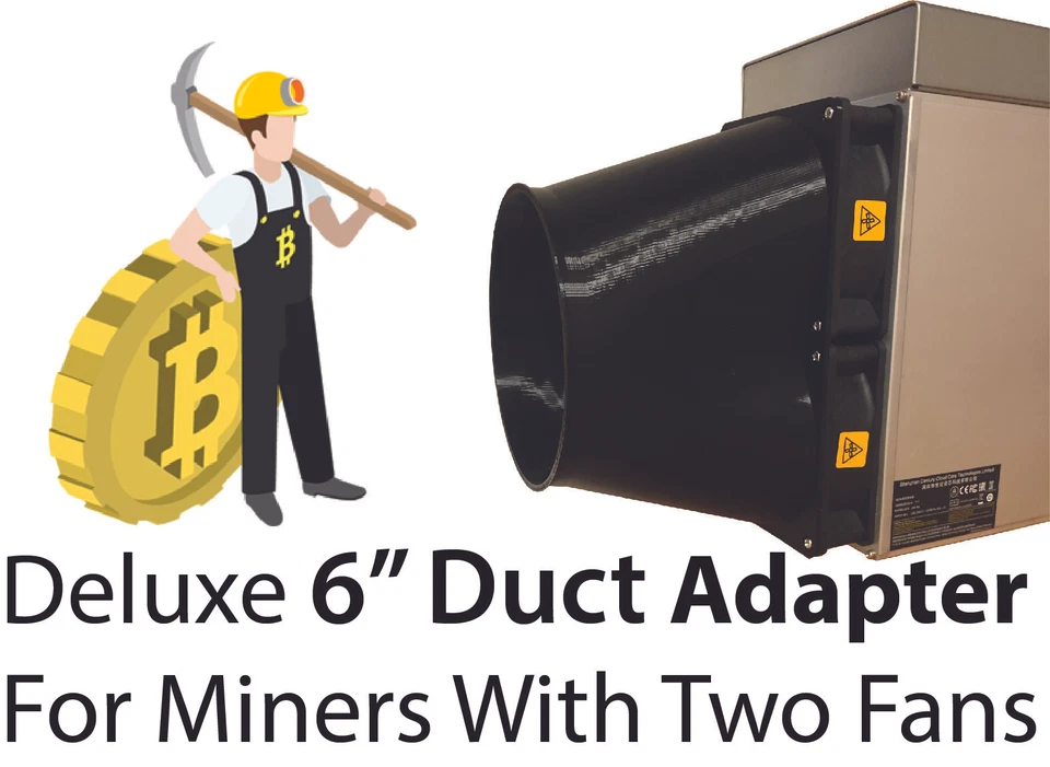 Four (4) AntMiner Shrouds to 6 Inch duct Two Fan models S19j Pro DR5 S19 more - Image 2 of 4