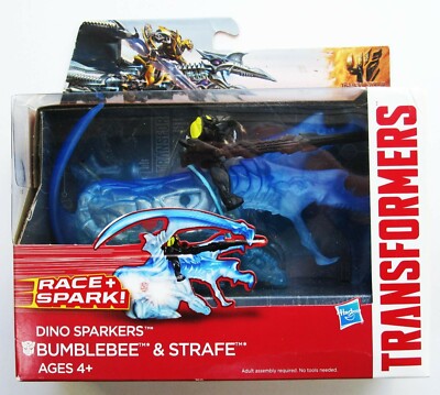 Transformers BUMBLEBEE & STRAFE Dino Sparkers Action Figure Set NEW