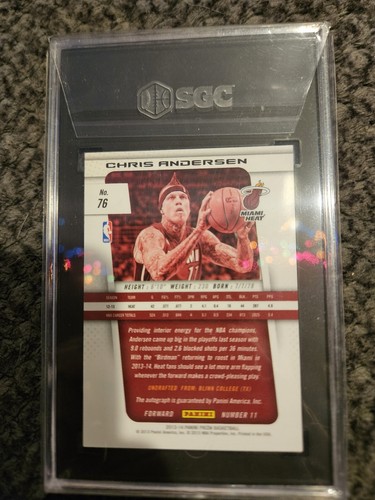 Chris Birdman Andersen Auto Card. Sgc 10. Miami Heat - Picture 2 of 2