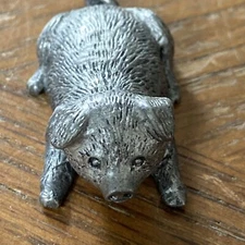 Vtg 80’s HUDSON PEWTER Wilson Laying Pig  1 1/2" Heavy Weight