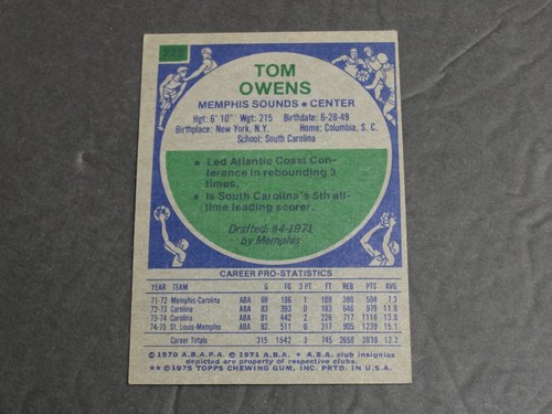 1975-76 Topps #239 Tom Owens Near Mint+ - Picture 2 of 2