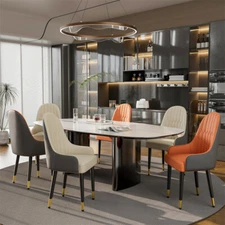 Set of 2 Luxury Faux Leather Upholstered Dining Chairs Thicken Kitchen Chair