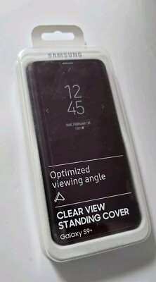 Original Samsung Galaxy S9+ Plus klare Sicht Stehhülle Cover lila 