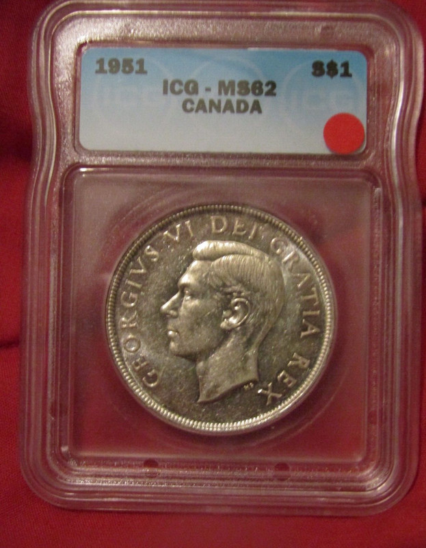 1951 CANADA SILVER   $1   DOLLAR...ICG MS-62