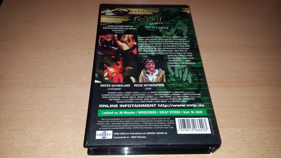 Freeway - Reese Witherspoon - Kiefer Sutherland - Brooke Shields - uncut VHS - Bild 2 von 2