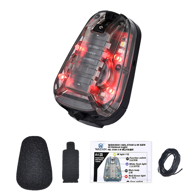 Hotour Tactische IR Militaire Helm Lamp - Airborne Manta Met Magic Tape