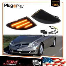 For 2006-2010 Mercedes W251 R-Class Smoked Amber LED Front Side Marker Lights 2X