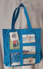 NWT Beach Bag Tote Pictures Family Outing Diaper Bag Vacation Ick Blue Nice