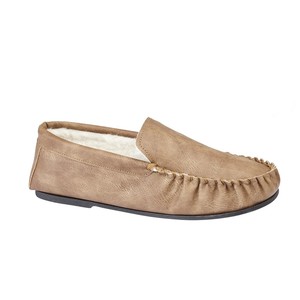 mens fur lined moccasin slippers