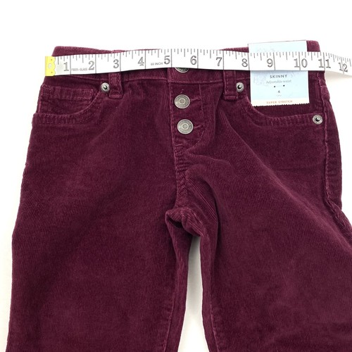Cat & Jack Girls Size 4 Skinny Jeans Super Stretch Button Closure Burgundy - Picture 10 of 13