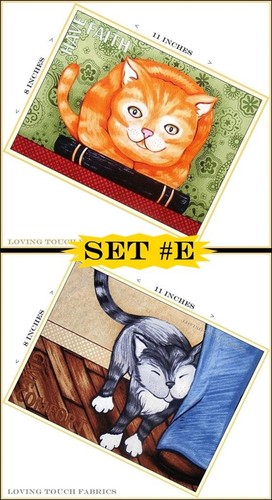 SWEET PLAYFUL CAT KITTEN WORDS SAYINGS FABRIC PANEL SETS (MAKE A SELECTION) - Picture 5 of 6