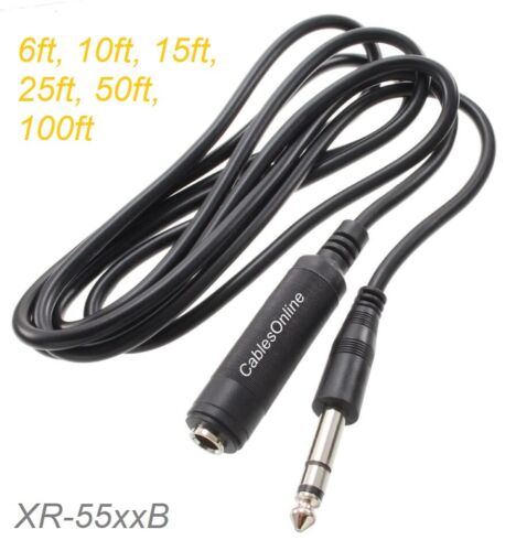 Câble d'extension audio professionnel blindé 1/4" (6,3 mm) stéréo TRS mâle à femelle - Photo 1 sur 4
